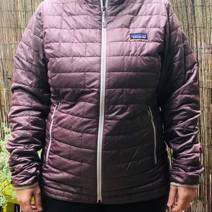 Purple Patagonia down Nano Puff  women’s jacket L